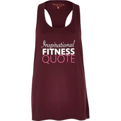 RI Active burgundy slogan print gym vest